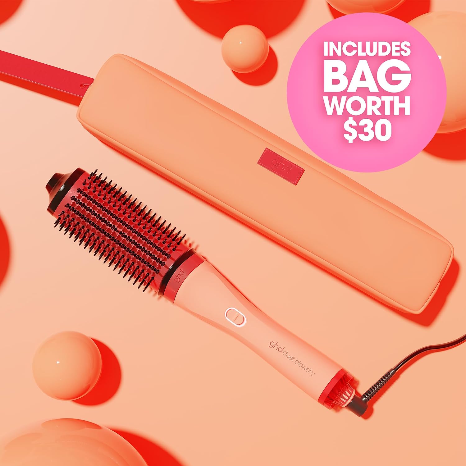 ghd Duet Blowdry-Hair Dryer Brush | Wet to Blow Dried with No Heat Damage | 3X More Volume with 24 Hour Long-Lasting Results | Blow Dry with No Fizz | 50% More Shine