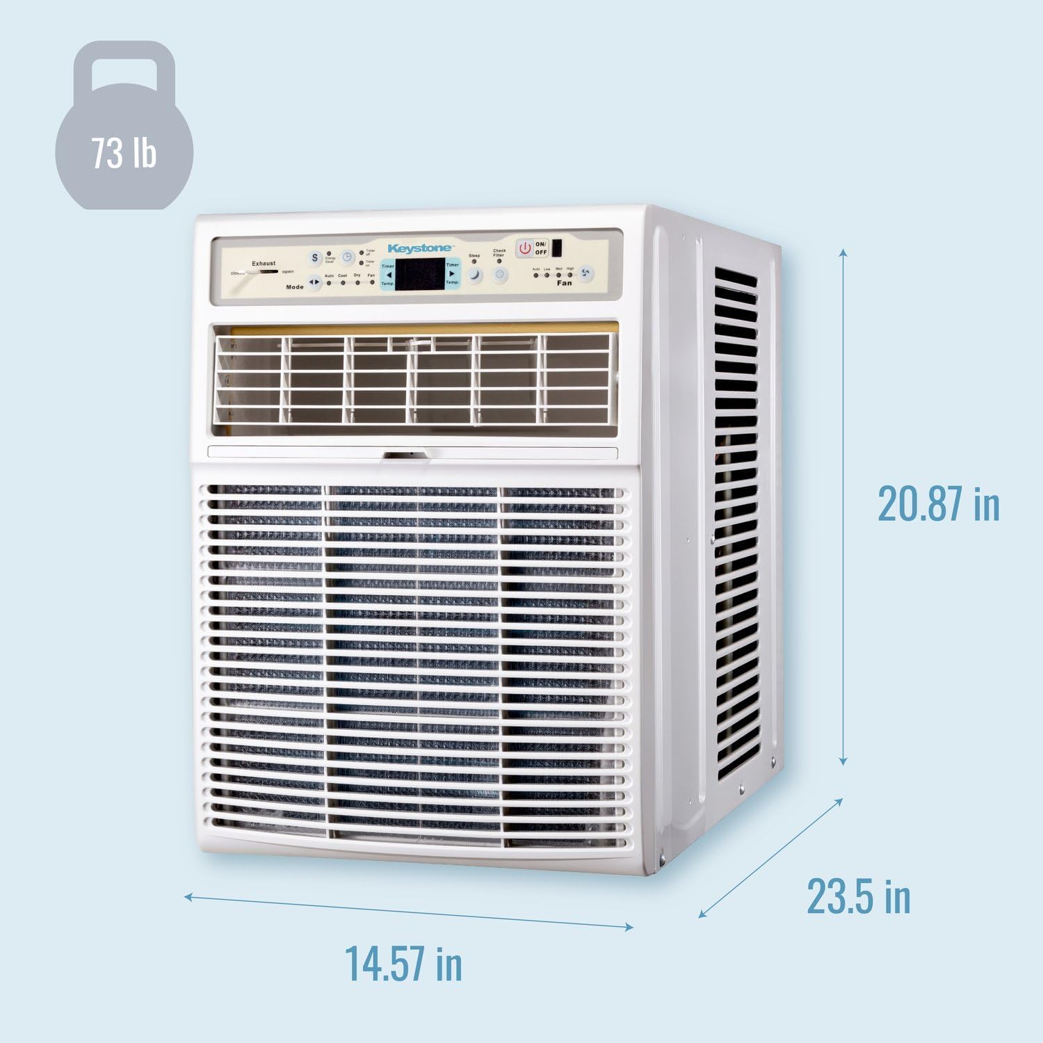 Keystone 8,000 BTU Slider Window Air Conditioner and Dehumidifier, 115V Air Conditioner Window Unit for Bedroom, Living Room, and Small-Medium Sized Rooms up to 350 Sq.Ft., 4-Way Air Direction Control
