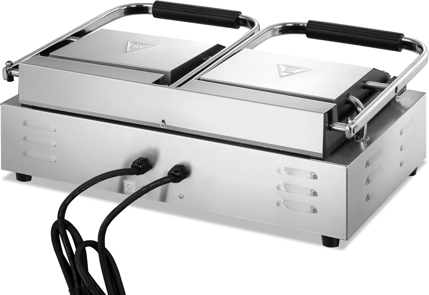 KWS FM-23 3400W Electric Panini Press Maker with Smooth Top & Bottom Plates Sandwich Toasting Grill – 19″ X 9″ Cooking Surface