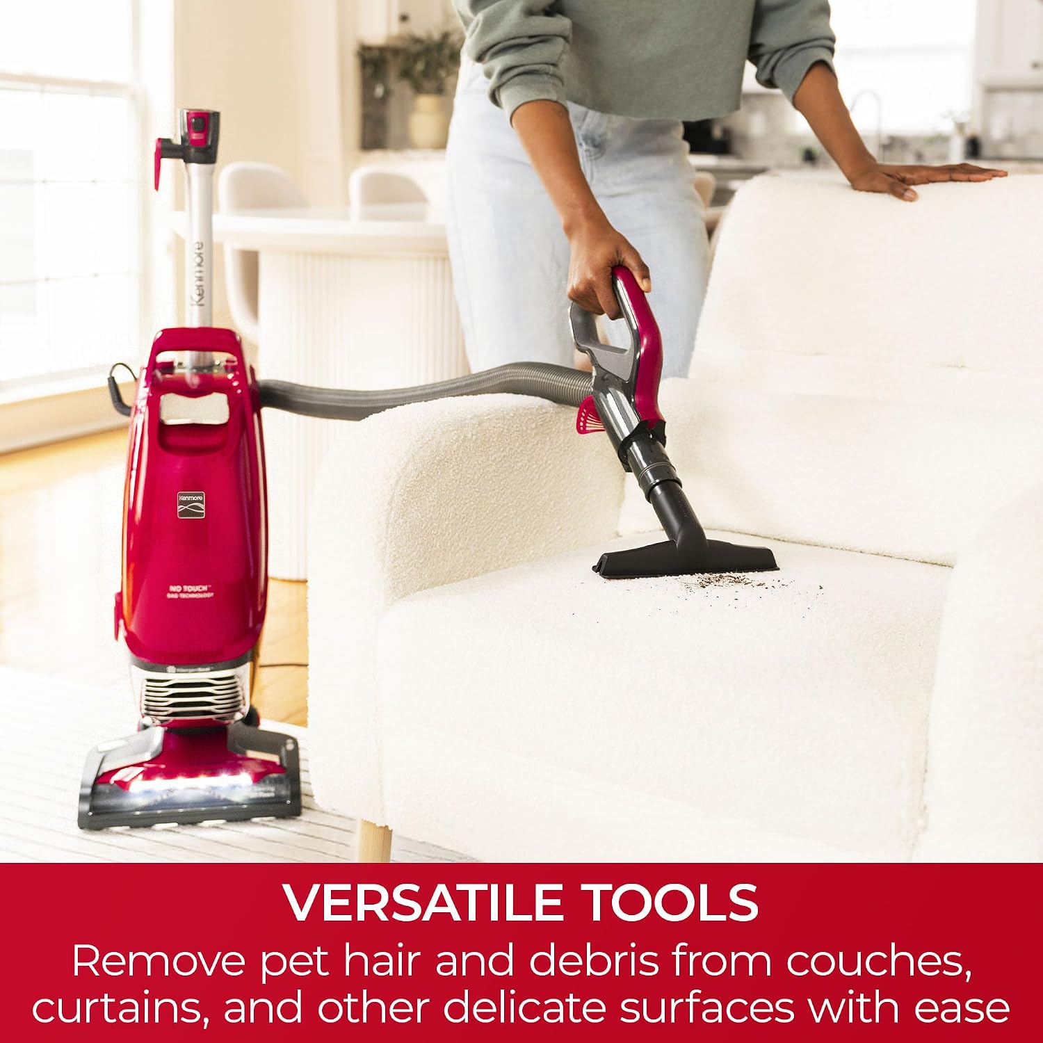 Kenmore Intuition BU4020 Bagged Upright Vacuum Pet Friendly Lift-Up Carpet Vacuum Cleaner 2-Motor Power Suction with HEPA Filter, Pet Handi-Mate, 3-in-1 Combination Tool for Carpet, Floor, Pet Hair