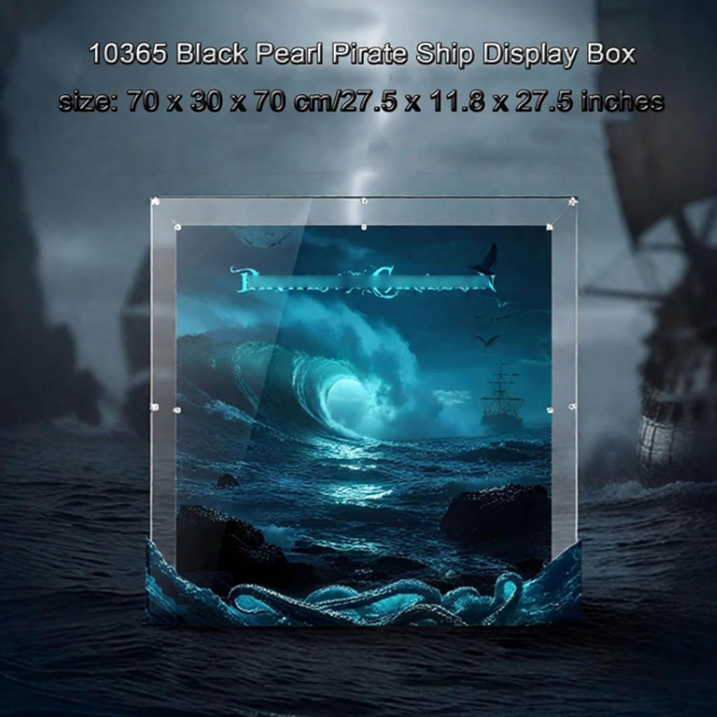 Acrylic Display Case for Lego 10365 Black Pearl Ship, Dustproof Box, Storage Box, Transparent Box, Display Box Compatible with 10365 (Box Only) (Background B)