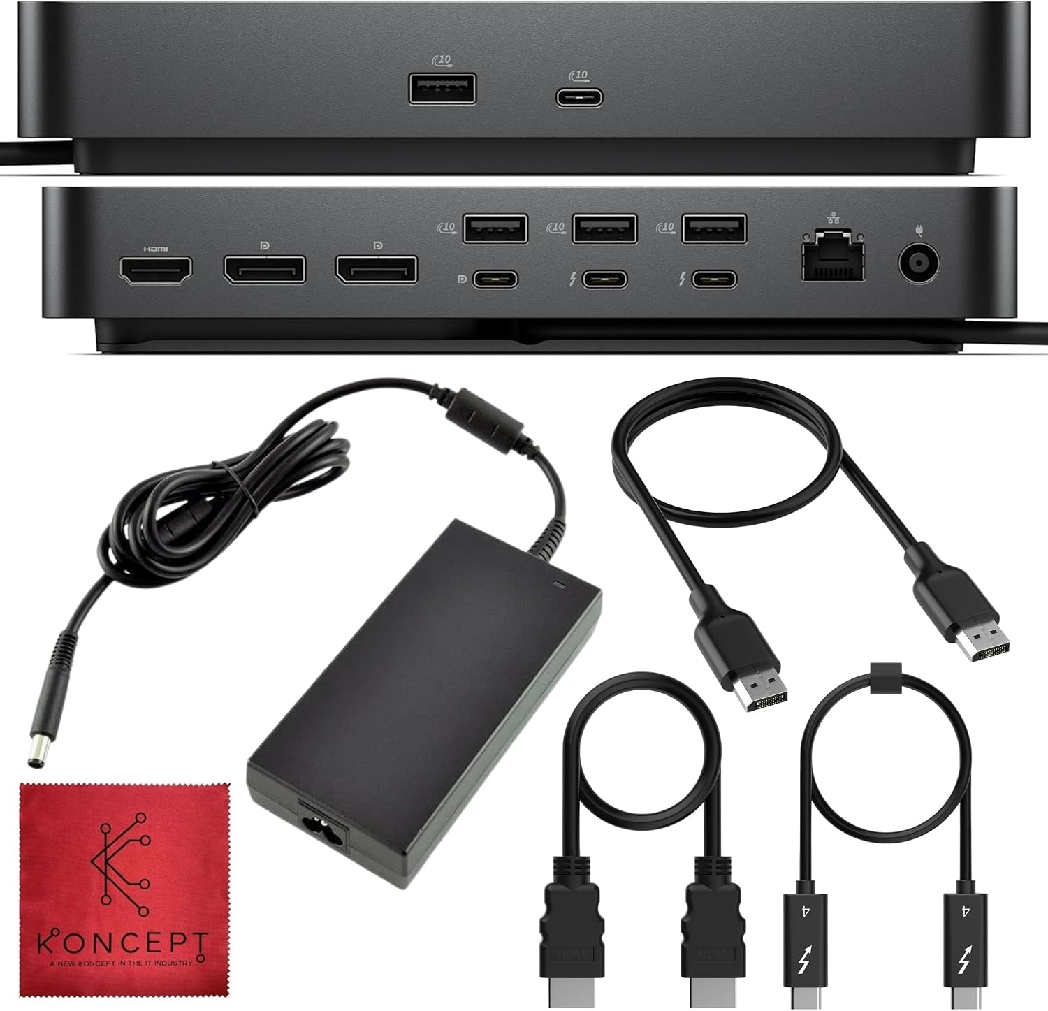 Dell SD25TB4 Pro Thunderbolt 4 Smart Dock - 3 Years Warranty Supports 8k Display, with 180W, HDMI, DisplayPort, Thunderbolt Cable, Cleaning Cloth - USB C Docking Station Hub