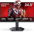 KOORUI G2511E 24.5 Inch Gaming Monitor, 320Hz 1ms Fast IPS PC Monitor, FHD 1080P, HDR 400, 95% DCI-P3 Color Gamut, Adaptive Sync Compatible, Ergonomic Stand, HDMI 2.0 & DP 1.4, Black