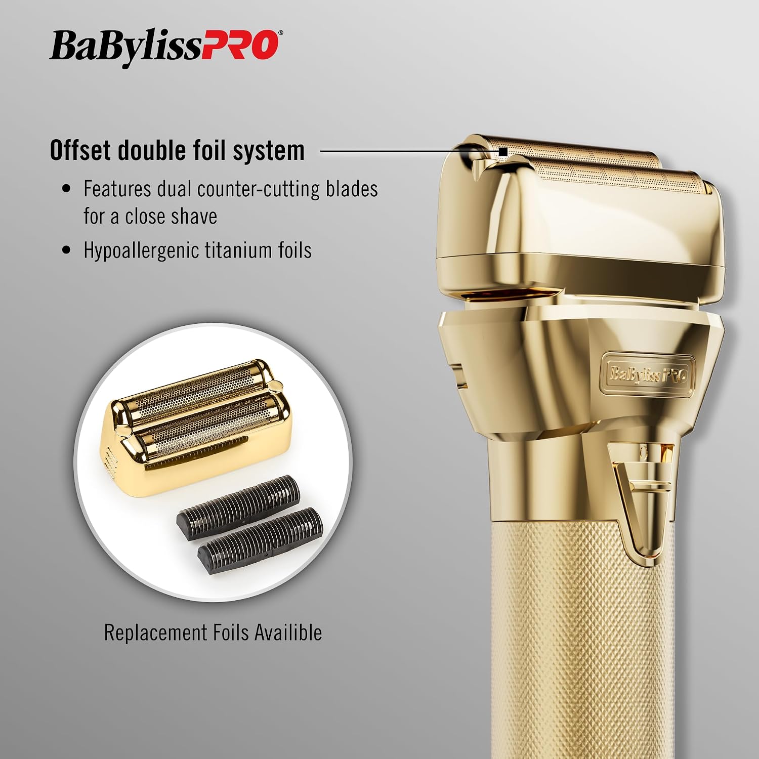 BaBylissPRO FXONE Double Foil Stick Shavers with interchangeable battery