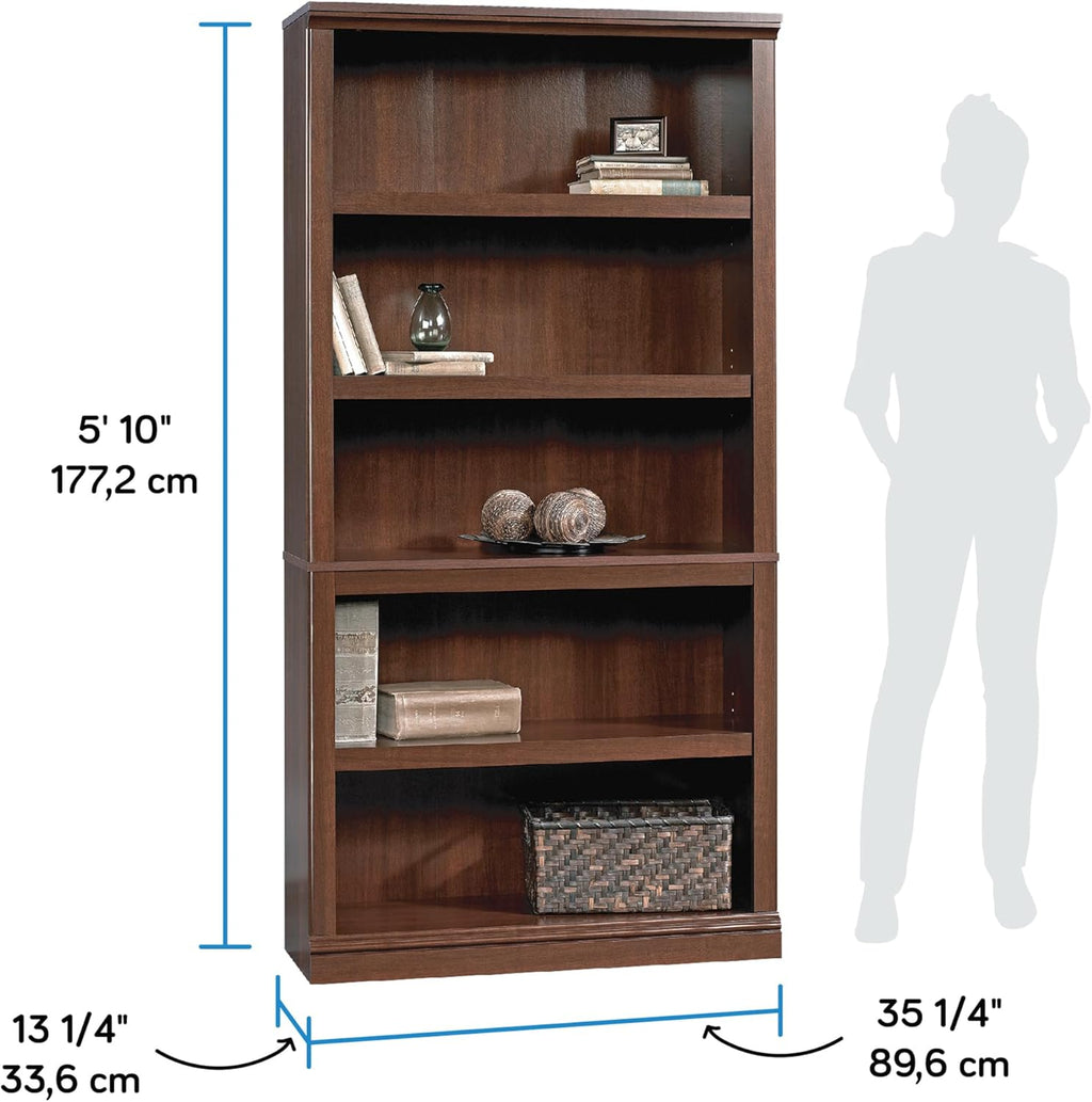 Sauder Miscellaneous Storage 5-Shelf Bookcase/ Book shelf, Select Cherry finish