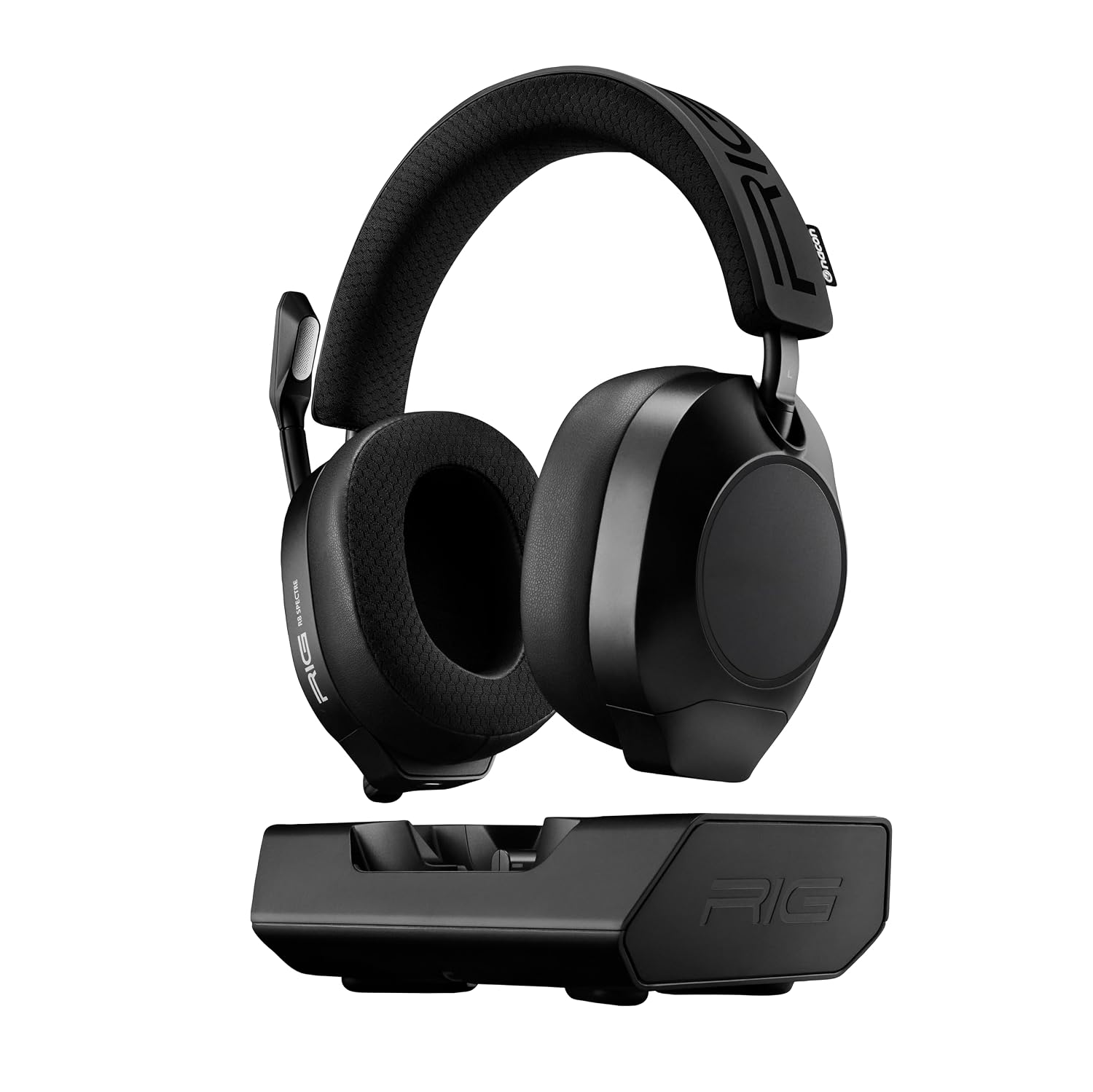 RIG R8 Spectre PRO HX Wireless Gaming Headset for Xbox Series X|S, Xbox One, PC, Mobile; Graphene Drivers, 3D Audio, Noise-Canceling Mic, Dual 2.4GHz / Bluetooth, 60-Hr Battery, RGB Charging Base