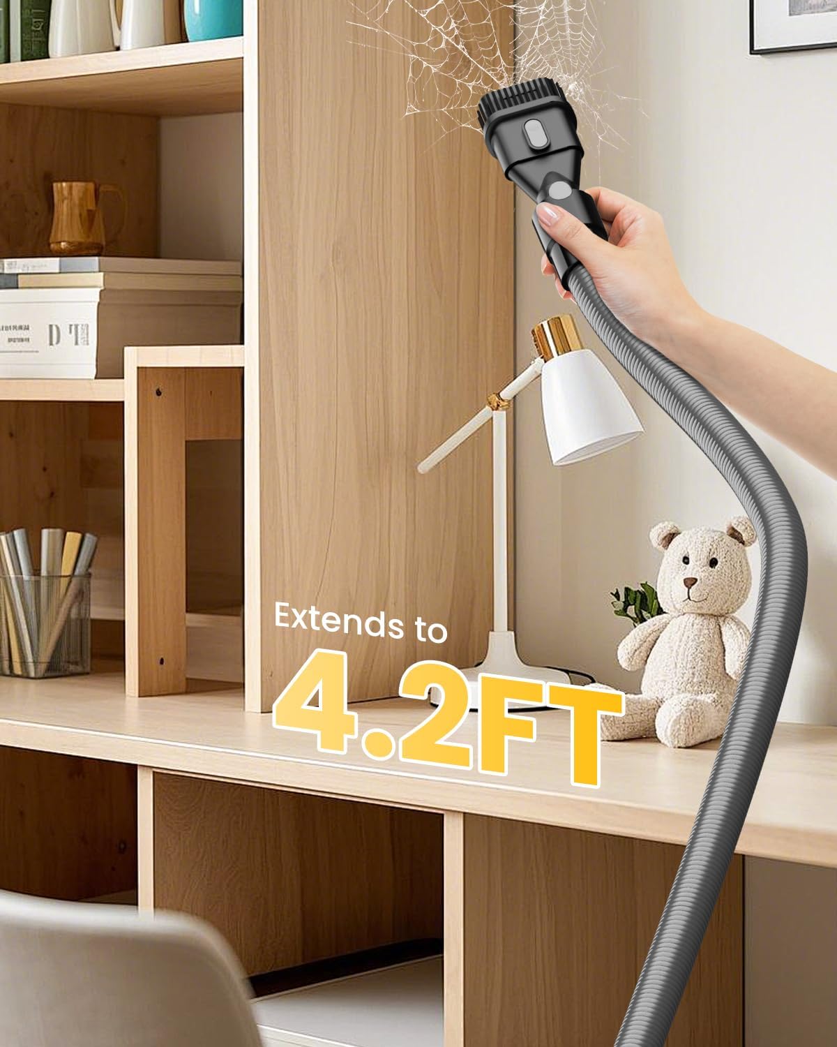 Cordless Vacuum Cleaner for DeWalt Battery, 7-in-1 Lightweight Stick Vacuum with HEPA Filter, 35KPA Suction, 350W Brushless Motor, 3 Modes for Carpet, Floor, Car (Battery Not Included)