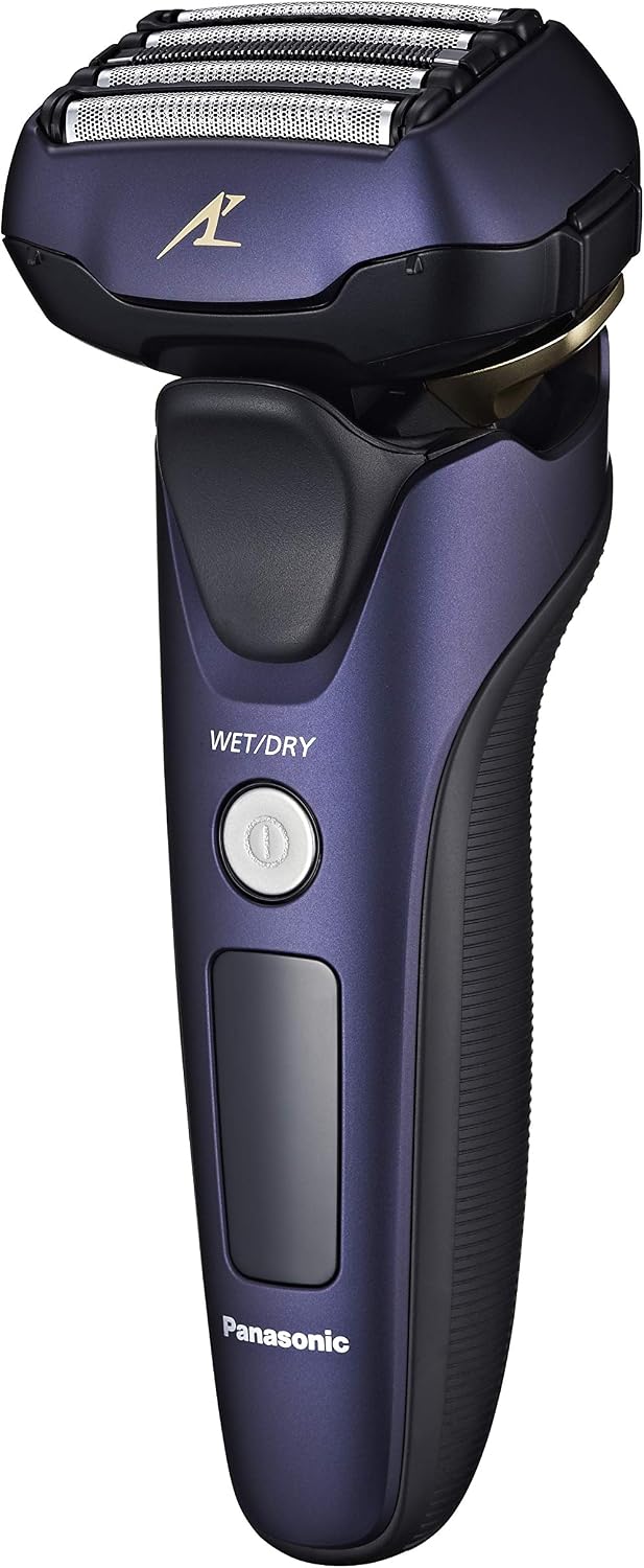 Panasonic ES-LV67-A803 Wet and Dry Shaver, 5 Shaving Heads with Linear Motor, Including Hair Trimmer, Navy Blue
