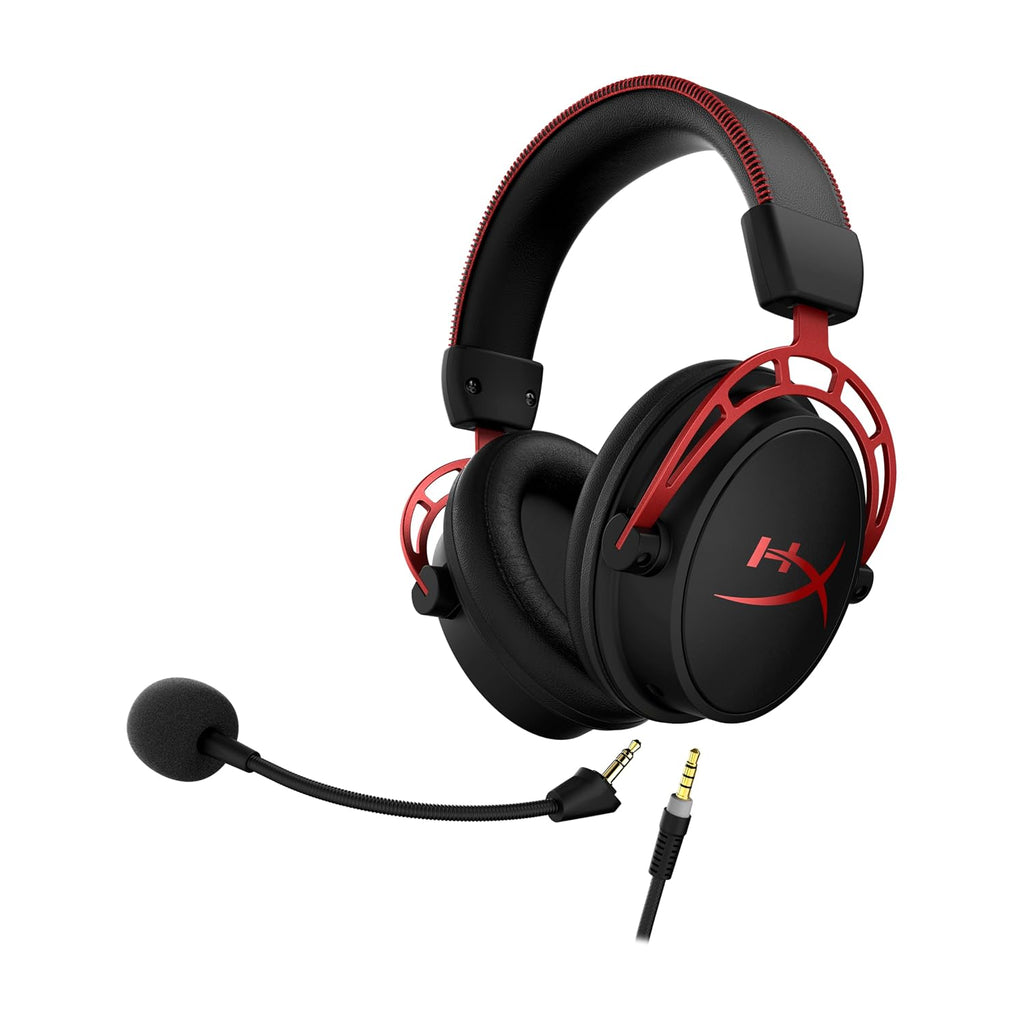 HyperX Cloud Alpha - Gaming Headset,Dual Chamber Drivers,Legendary Comfort,Aluminum Frame,Detachable Microphone,Works on PC,PS4,PS5,Xbox One/Series X|S,Nintendo Switch and Mobile – Red,(Pack of 10)