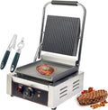 Commercial Sandwich Grill,Electric Sandwich Contact Grill Non Stick Sandwich Press with 50-300℃ Temperature For Kitchen, Restaurant Use(Smooth)