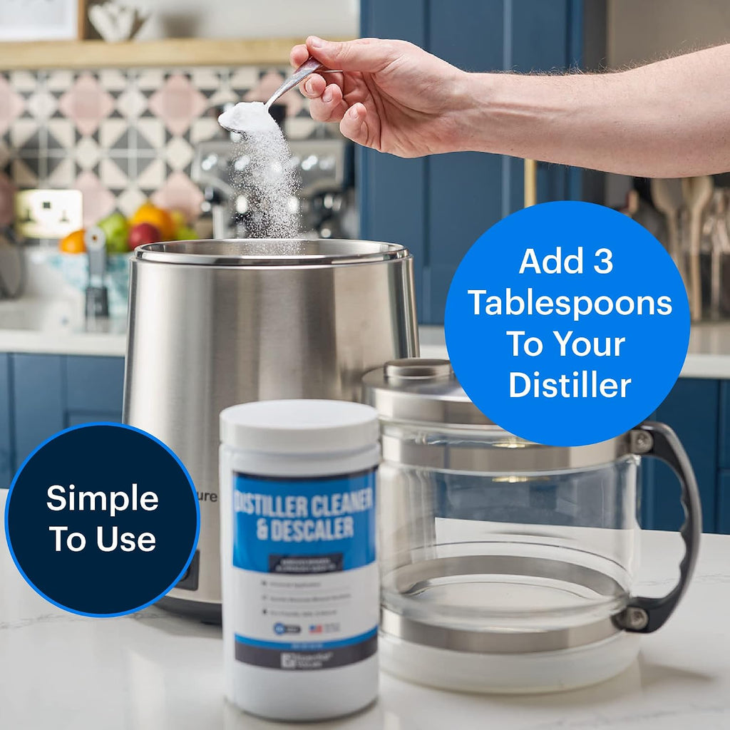 Essential Values Universal Descaler - Espresso Descaling Solution - Coffee Machine Cleaner - Critic Acid Tea Kettle Urn Water Distiller Cleaner - Manufactured in USA - 8 Pack