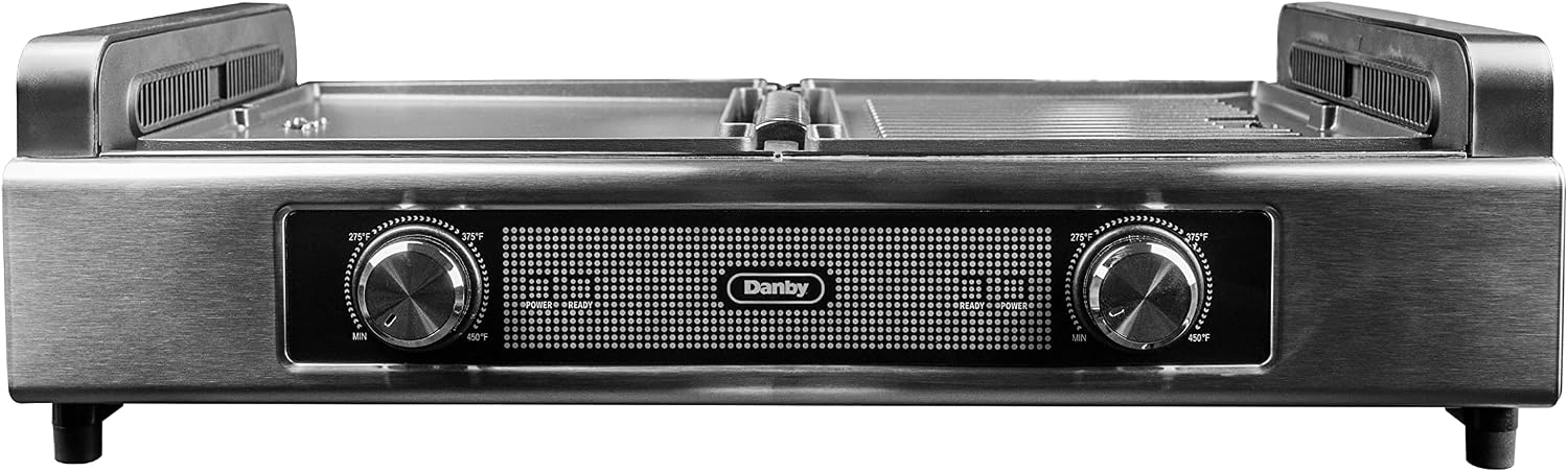 Danby DBSG29412XD11 Smokeless Indoor Grill in Black Advanced Air Circulation Technology Independent on/off and temperatures.