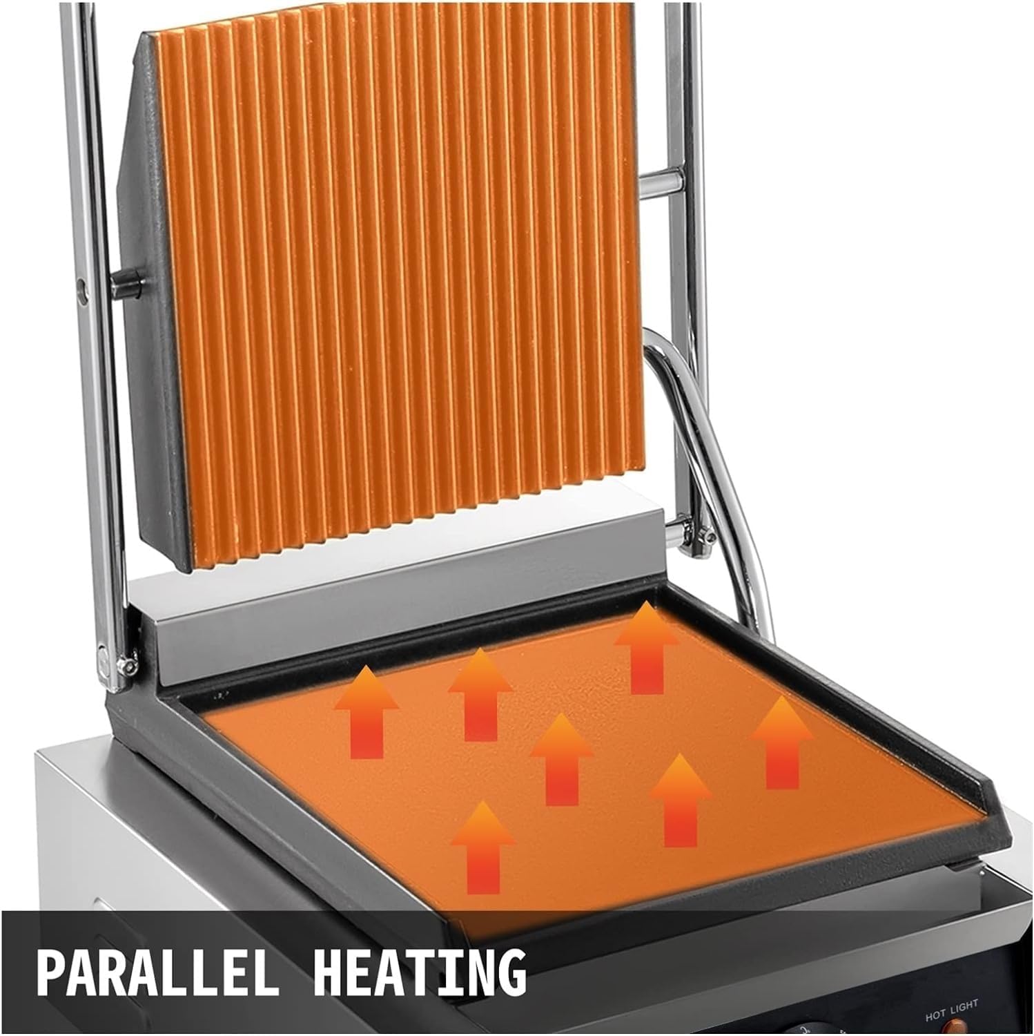 Electric Contact Grill Commercial Pancake Maker Grill, Non-Stick For Outdoor Camping Cooking Sandwiches Steaks Meats Easy To Use For Beginners And Professionals Alike ( Color : Double Wave Plate )