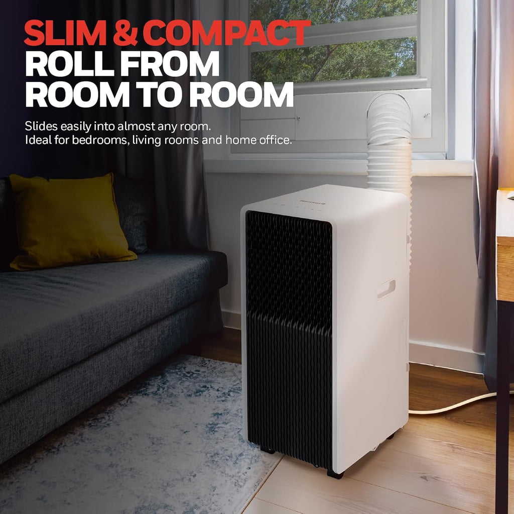 Honeywell 11,000 BTU Slim Portable AC with Fan, Dehumidifier – Cools Up to 500 Sq. Ft., HX2CESAWG8 (8,000 BTU SACC)