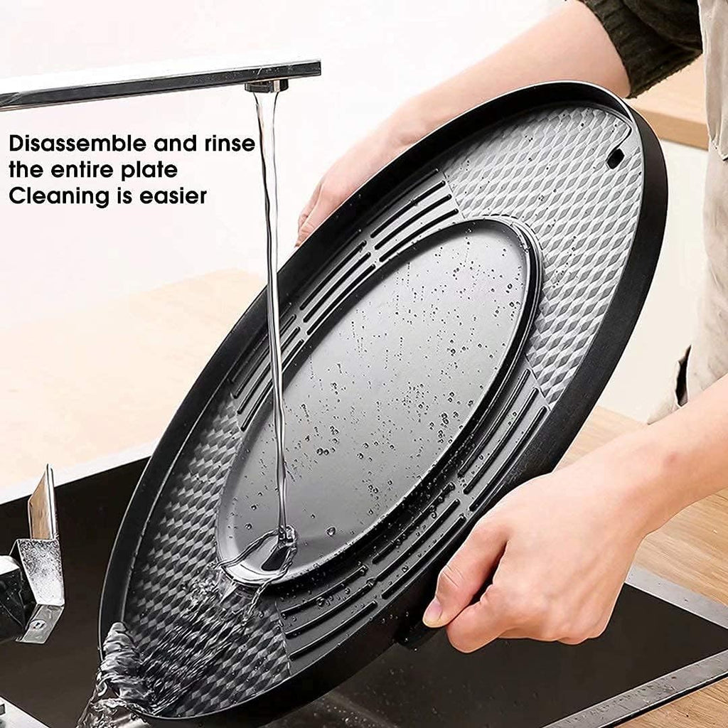 Portable Electric Grill,2-in-1 Electric Smokeless Grill Hotpot,Extra Large Surface Nonstick Pan,Adjustable Temperature Range 0°-1200°C,Indoor and Outdoor Use Useful (Gold B)