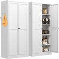 61' Kitchen Pantry Cabinet with 2 Doors and 4 Shelves,White Metal Garage Storage Cabinets,Freestanding Steel Tool Cabinet Utility Cabinets Cupboard for Kitchen,Living,Dining Room,Bathroom