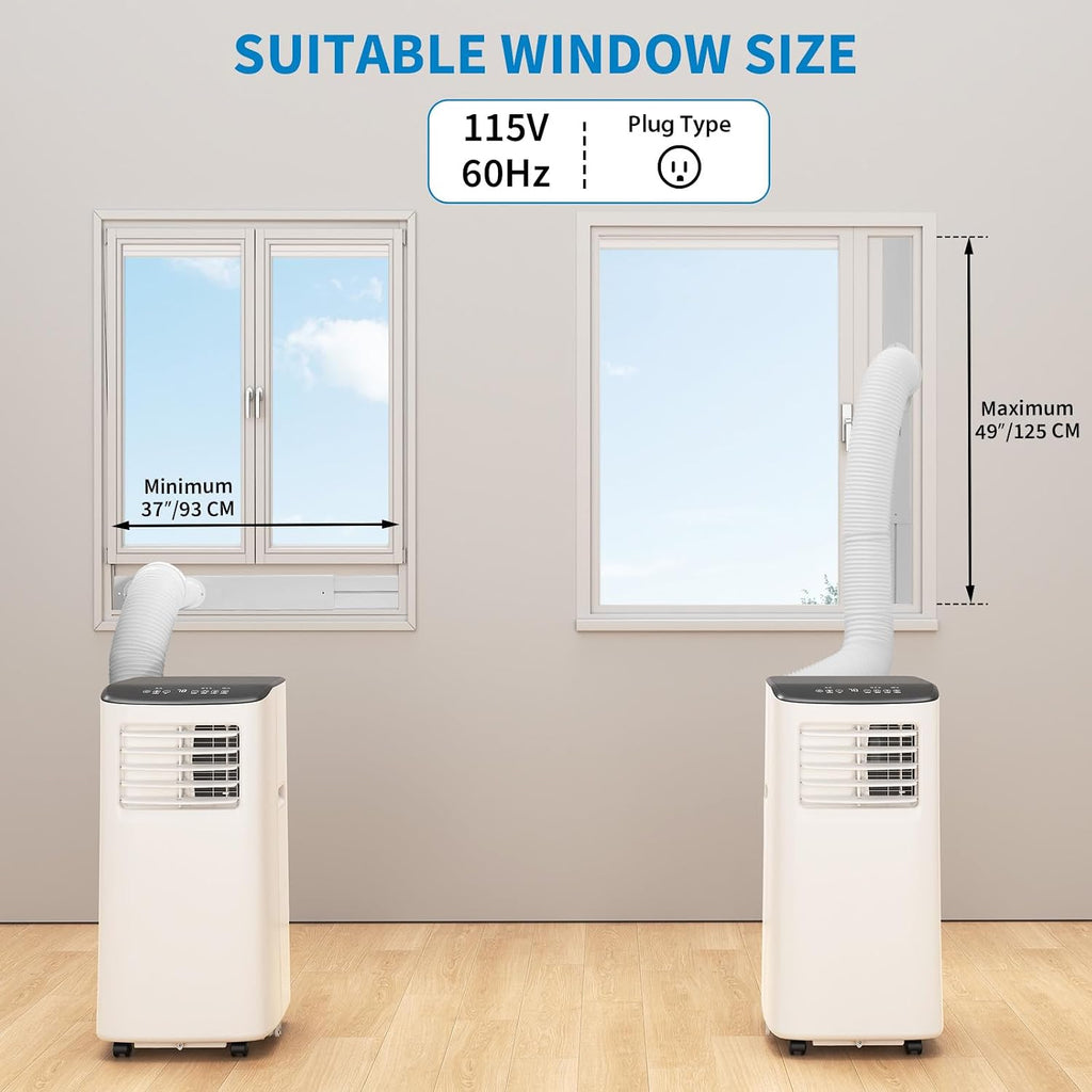 Portable Air Conditioners 8000 BTU, Room AC Unit for Large Rooms Up to 700 Sq Ft with Cool Dry Fan Modes, Remote Control, 24H Timer, LED Display, Window Installation Kit