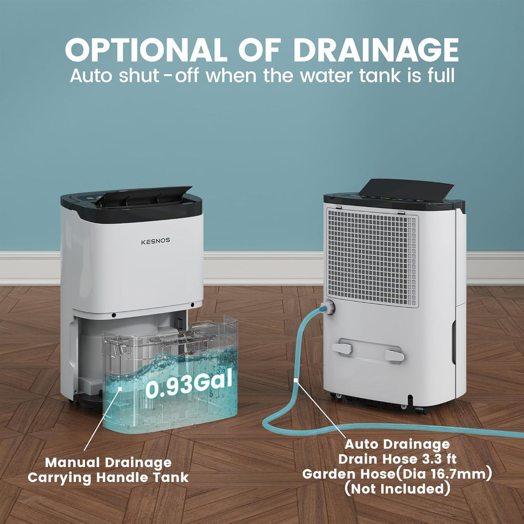 Kesnos 120 Pints 2025 Energy Star Dehumidifier for Home & Basement with Drain Hose, Ideal for Large Spaces up to 6,500 Sq. Ft., Featuring Auto Defrost & Self-Drying Function