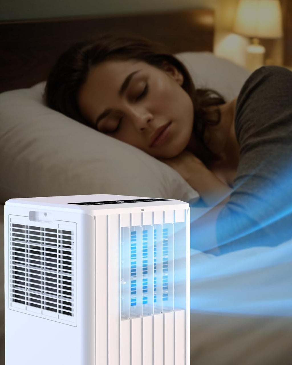 8,000 BTU Portable Air Conditioners 4-In-1 Drainage-free Standing AC Unit for Bedroom up to 350 sq.ft, with Cool, Dehumidifier & Fan Modes, Remote Control, 24H Timer, Sleep Mode, Window Kits
