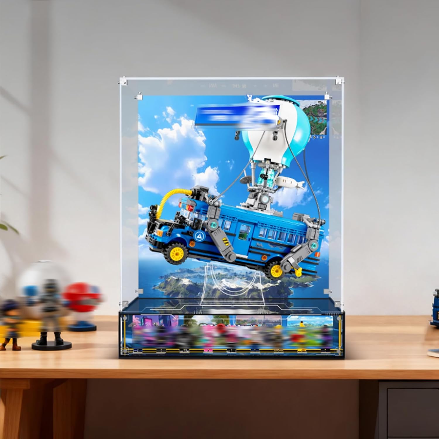 Acrylic Display case for Lego 77073 Battle Bus - dustproof with uv Protection,Custom Fit for Lego 77073 Model - Collector's Edition(Model not Included)