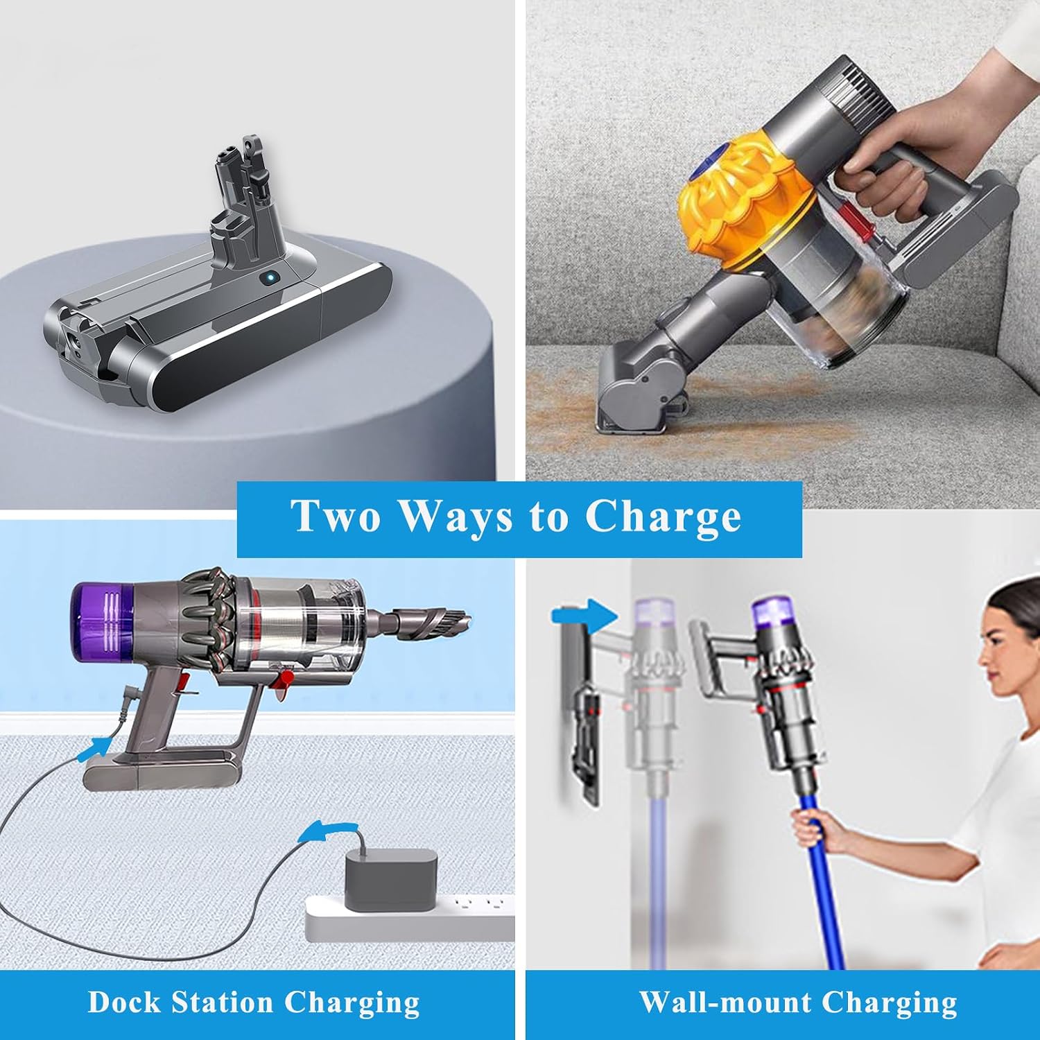 5.8Ah Battery Replacement for V11 Screw-in Battery SV14【Not for Click-in Type】 25.2V Compatible with V11 Animal Cordless Vacuum Screw in Type
