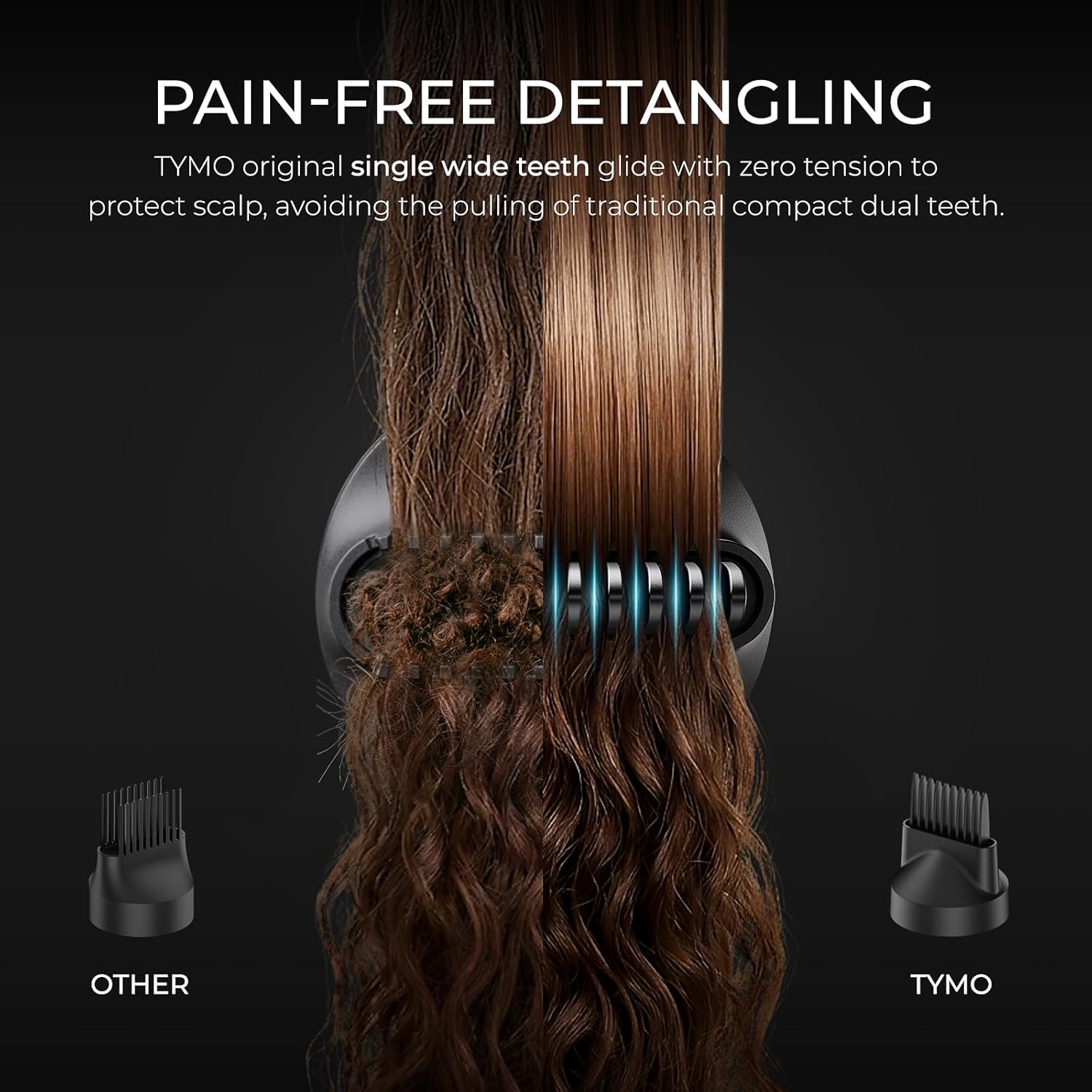 TYMO Hair Dryer with Diffuser for Women - 1500W Professional High Speed Blow Dryer with Comb, 110,000RPM Fast Dry, 200 Million Ionic Hairdryer, 4 Temps & 3 Speeds, 8 Ft Cord for Salon, Metal Gray