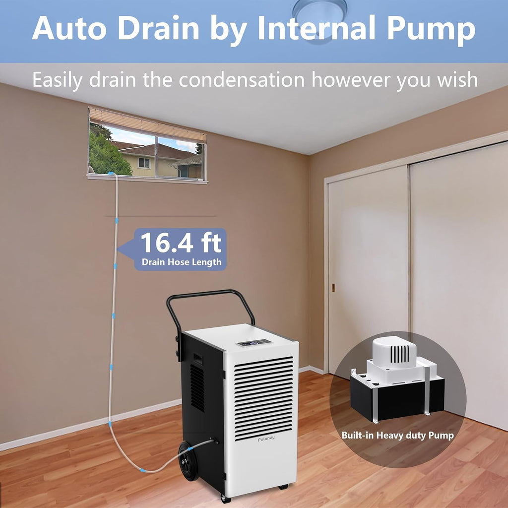 168 Pints Commercial Dehumidifier with Pump and Drain Hose for Basements Home and Large Spaces