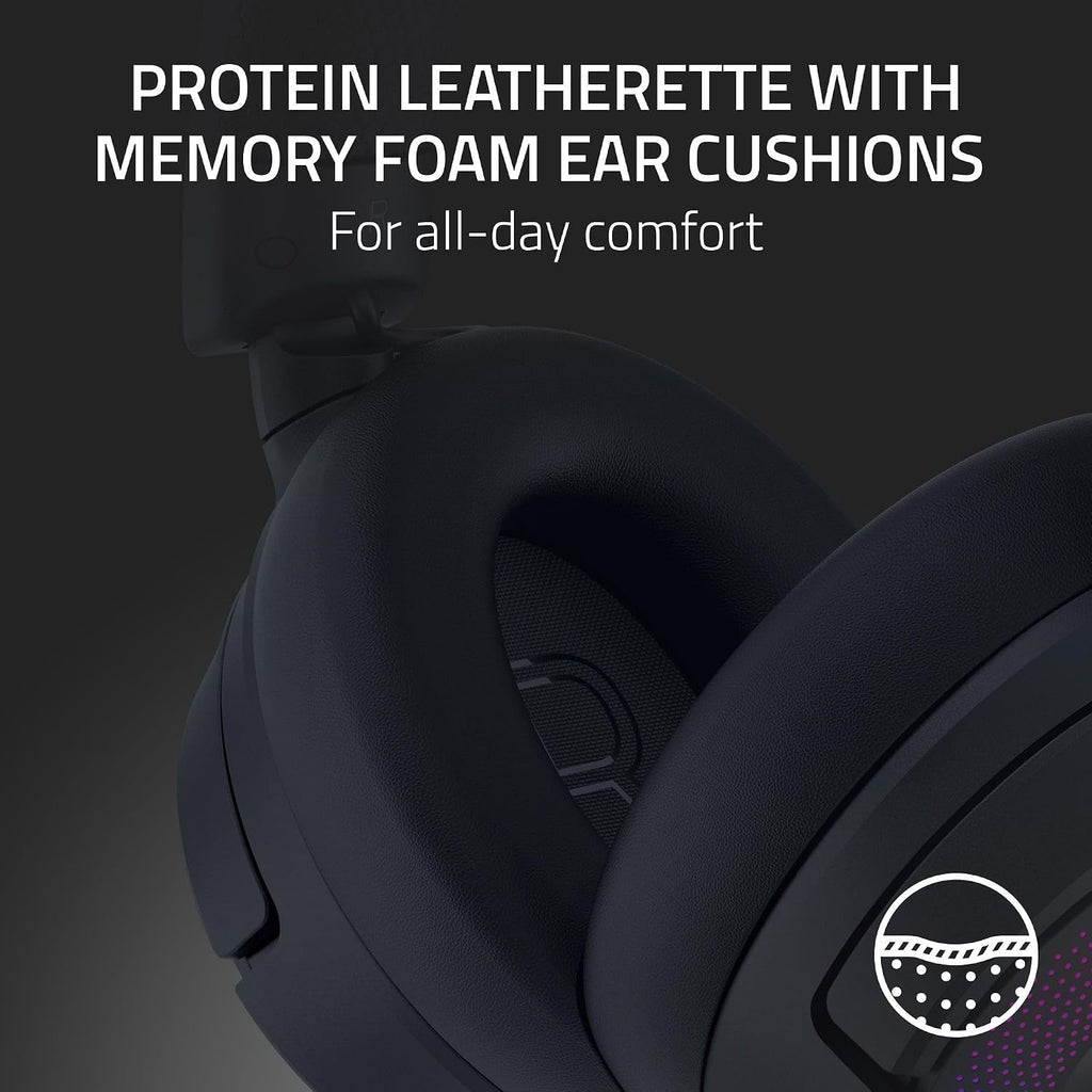 Razer Kraken Kitty V3 Pro Wireless RGB Gaming Headset: Chroma RGB Kitty Ears - 2.4 GHz, Bluetooth 5.3, USB A - Super Wideband Mic - 40mm Drivers - THX Spatial Audio - Comfortable Ear Cushions - Black