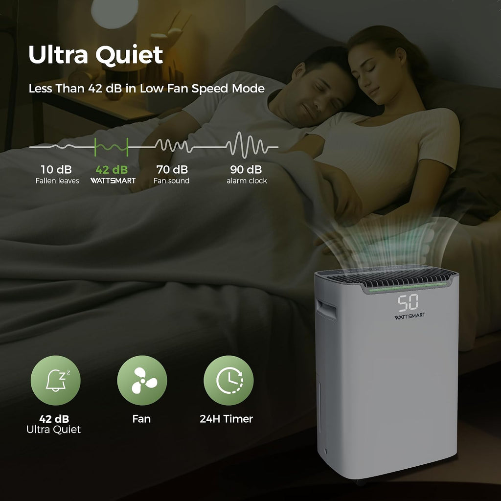 Dehumidifier 4500 Sq.Ft 50 Pint, Dehumidifier for Basements and Home-with Drain Hose, Intelligent Humidity Control, 3 Operation Modes,24HR Timer,Auto Defrost,for Large room