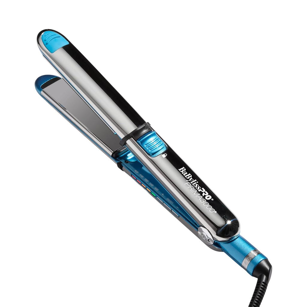 BaBylissPRO Nano Titanium Prima Ionic Hair Straightener – Professional Flat Iron & Curling Iron in One for Stylists, Pro Styling Hair Tool