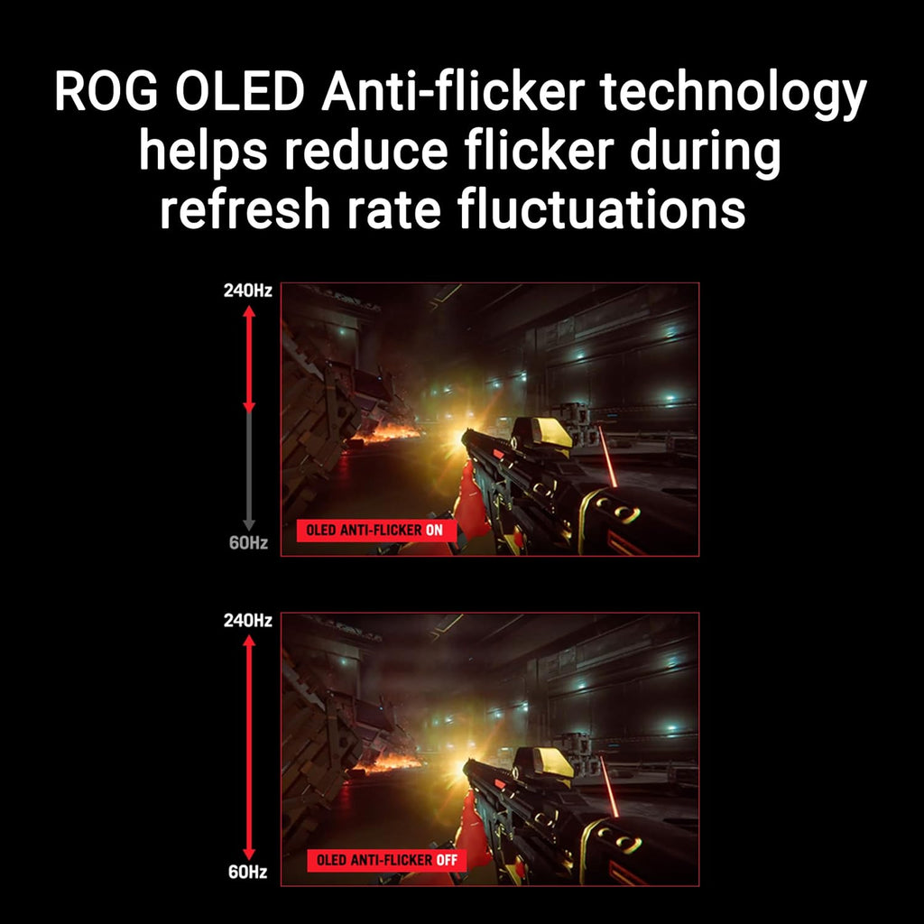 ASUS ROG Strix 27' 1440P OLED Gaming Monitor (XG27AQDMG) - QHD, Glossy OLED, 240Hz, 0.03ms, Custom Heatsink, Anti-flicker,Uniform Brightness, G-SYNC Compatible, 99% DCI-P3, DisplayWidget, 3yr warranty