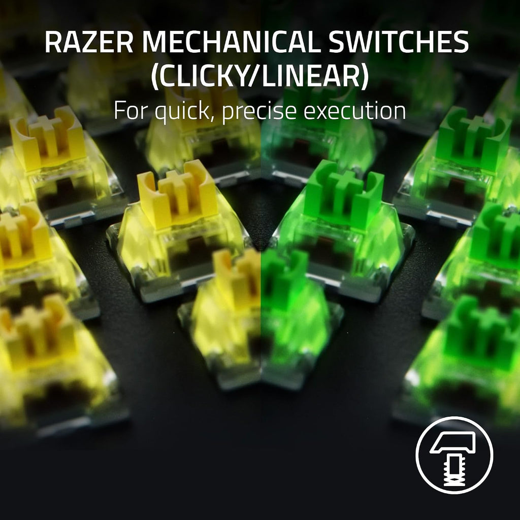 Razer BlackWidow V4 Mechanical Gaming Keyboard: Green Switches Tactile & Clicky - Chroma RGB - 6 Macro Keys - Magnetic Wrist Rest - Doubleshot ABS Keycaps - Roller & Media Keys - Snap Tap