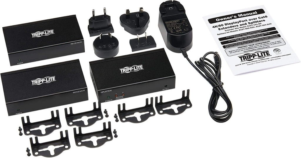 Tripp Lite DisplayPort to HDMI Over Cat6 Extender Splitter Kit Poc 2Port 4K