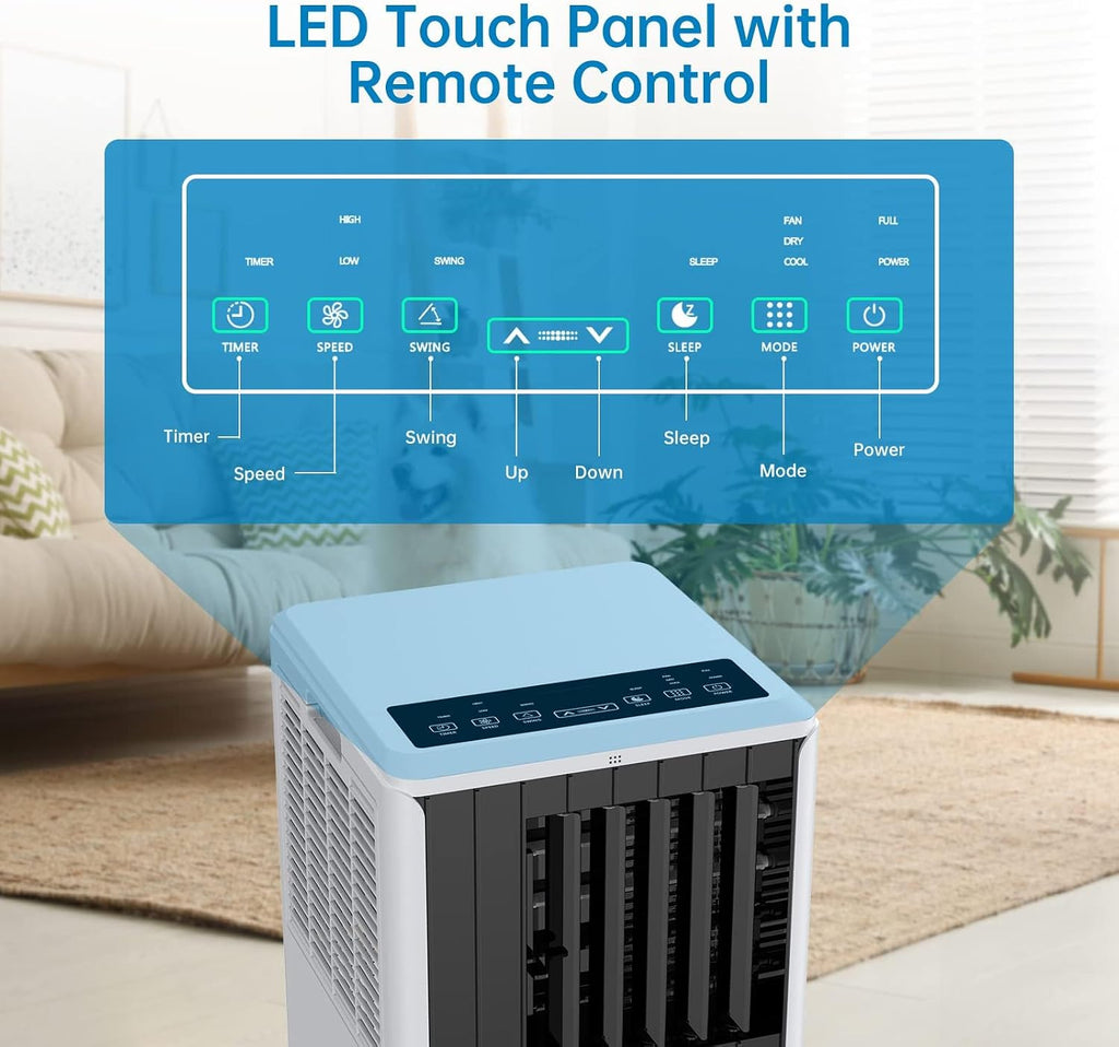 3 in-1 Portable A3 in-1 Portable Air Conditioner - 8,000 BTU for Rooms Up to 350 Sq.Ir Conditioner - 8,000 BTU for Rooms Up to 350 Sq.Ft, Cooling & Fan Modes, 24-Hour Timer, Sleep Mode, Remote Control