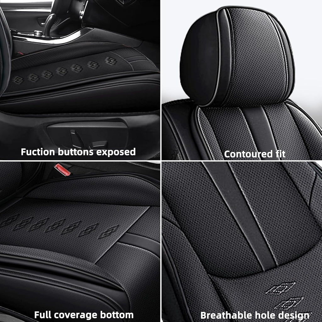 Leather Seat Covers for Lexus LS 460 2007-2017,Premium Car Seat Covers Full Set,Waterproof Car Seat Protectors with Airbag,Comfort Interior Cover Seats for Cars(Black)