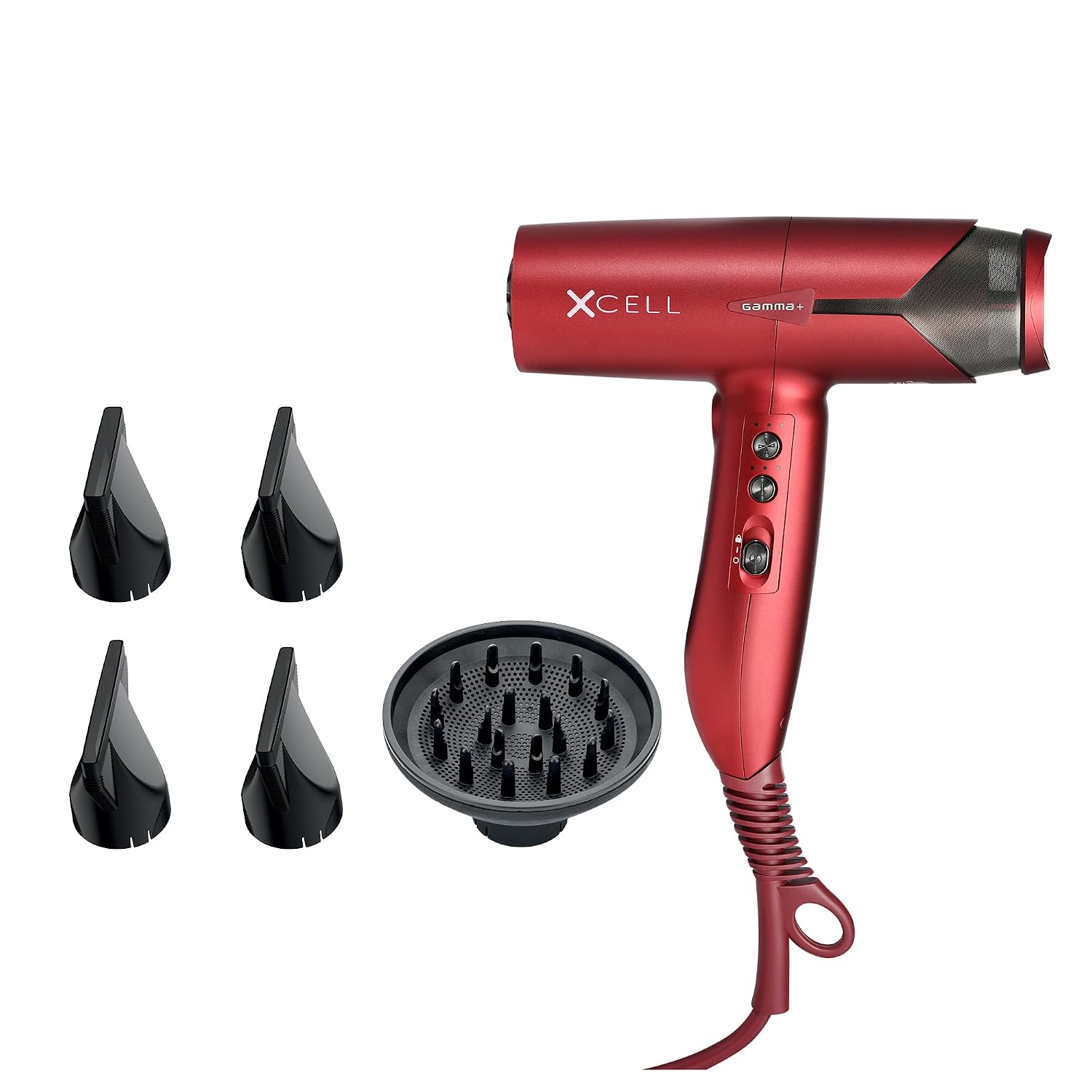 GAMMA+ XCell Professional Ultra-Lightweight Hair Dryer Digital Motor Ionic Technology Whisper Quiet 12 Heat/Speeds
