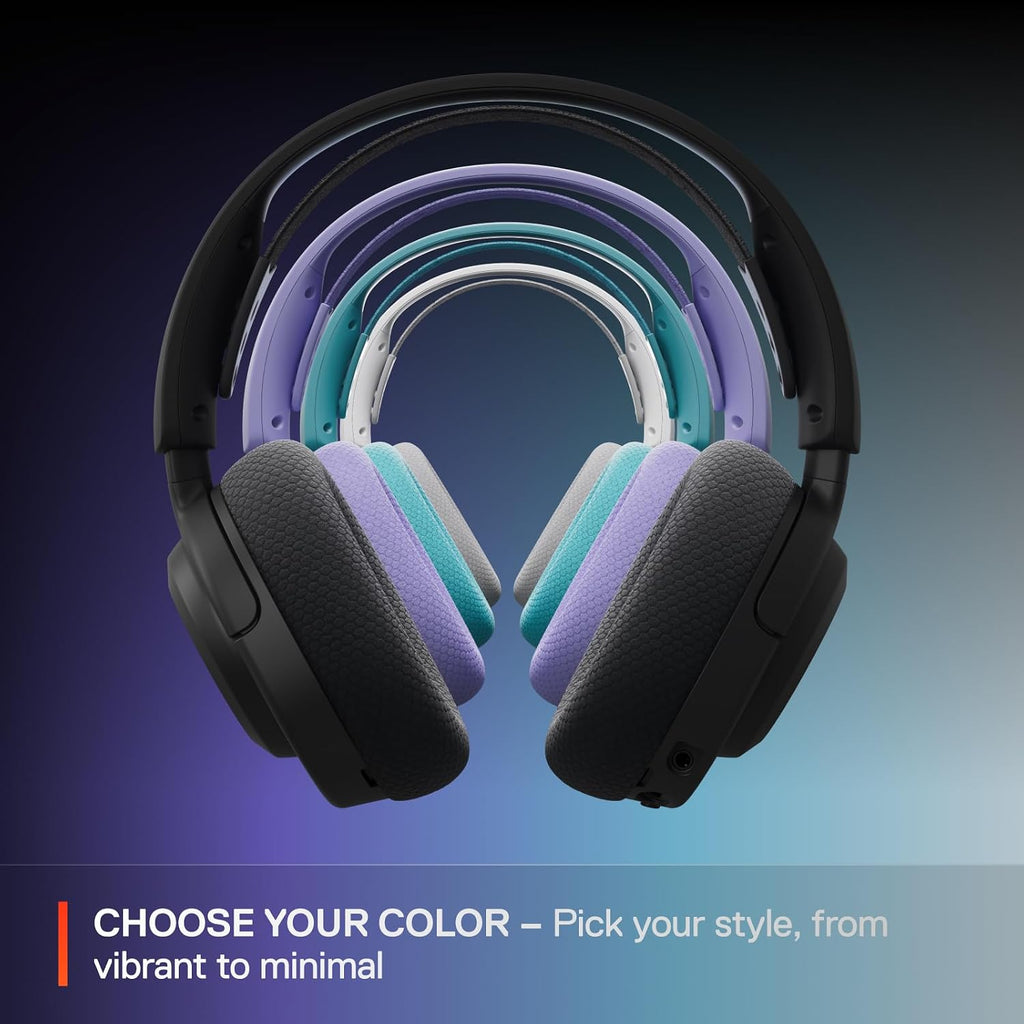 SteelSeries Arctis Nova 3P Wireless Multi-Platform Gaming Headset — Mobile App Control — 40 HR Battery — Neodymium Magnetic Drivers — 2.4GHz/Bluetooth — PS5, PS4, PC, Switch, Mobile — Aqua
