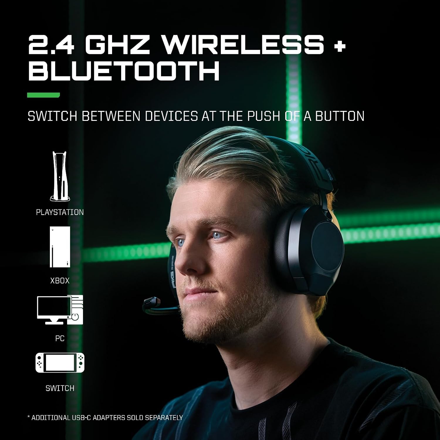 RIG R8 Spectre PRO HX Wireless Gaming Headset for Xbox Series X|S, Xbox One, PC, Mobile; Graphene Drivers, 3D Audio, Noise-Canceling Mic, Dual 2.4GHz / Bluetooth, 60-Hr Battery, RGB Charging Base