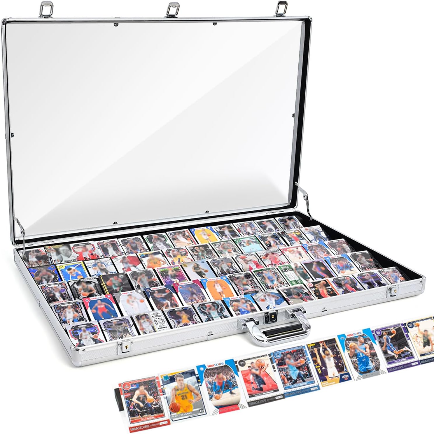Trade Show Display Case – 34'x22' Large Aluminum Locking Tabletop Showcase for Trading Cards, Sports Cards, TCG, Jewelry – Lightweight & Portable for Exhibitions, Conventions, and Collectibles
