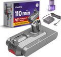 V11 110-Min Red Button Battery Replacement: With Samsung Battery Cells, Compatible with Dyson Click-in Models, V11 Animal, Torque Drive, Outsize, SV15/16/22, 970425-01, Includes Filter & Charger
