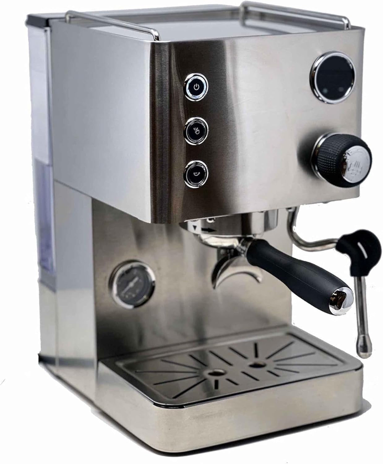 Turin Legato Espresso Machine | 58mm Portafilter, PID Temperature Control, Dual Boiler-Thermoblock System, Stainless Steel, Black, or White (Stainless Steel)