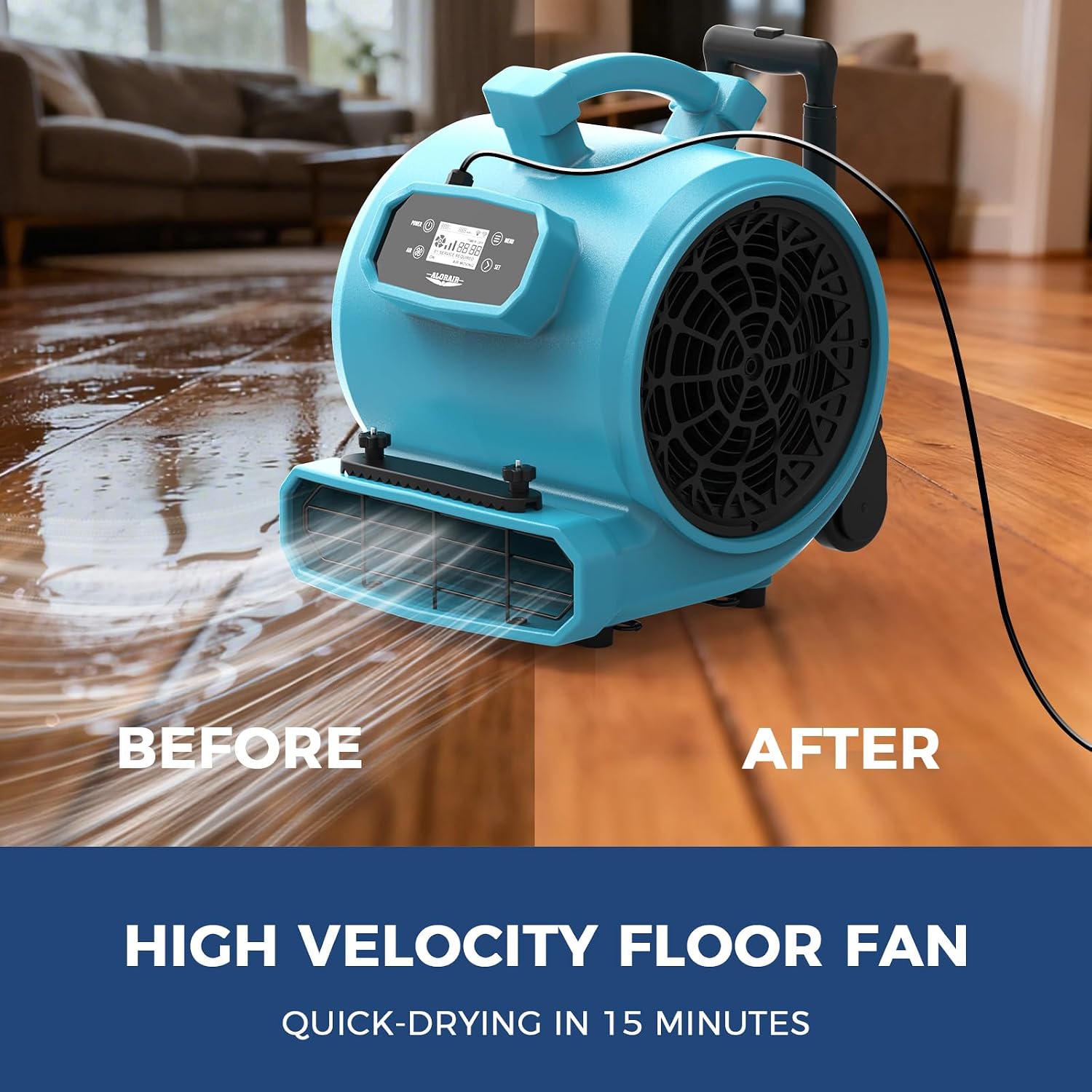 ALORAIR Water Damage Restoration Combo Package 8x Air Mover 2x Air Scrubber 1x Commercial Dehumidifier Ideal for Industrial, Commercial & Home Use - Set 4