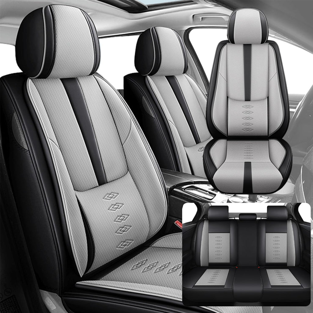 Car Seat Covers 5 Seats Fit for Mazda CX-30 2020-2024 2025,Waterproof Leather Seat Covers,Airbag Compatible,Car Seat Protectors Interior Sets(Full Set,Black&Grey)
