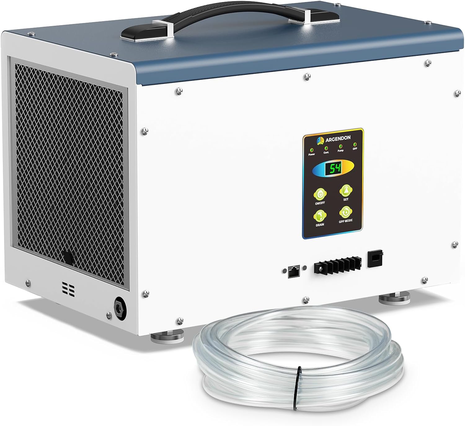 Argendon Commercial Dehumidifier with Pump for Crawlspace, Energy Star 120 Pints Basement Dehumidifier with Drain Hose for Large Space, Water Damage Unit, Ideal for Industrial and Job Sites