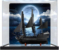 Captain Jack Sparrow's Pirate Ship Acrylic Display Case for Lego 10365 Transparent Dustproof Storage Box (Model Not Included) (Background Build + Mirror)