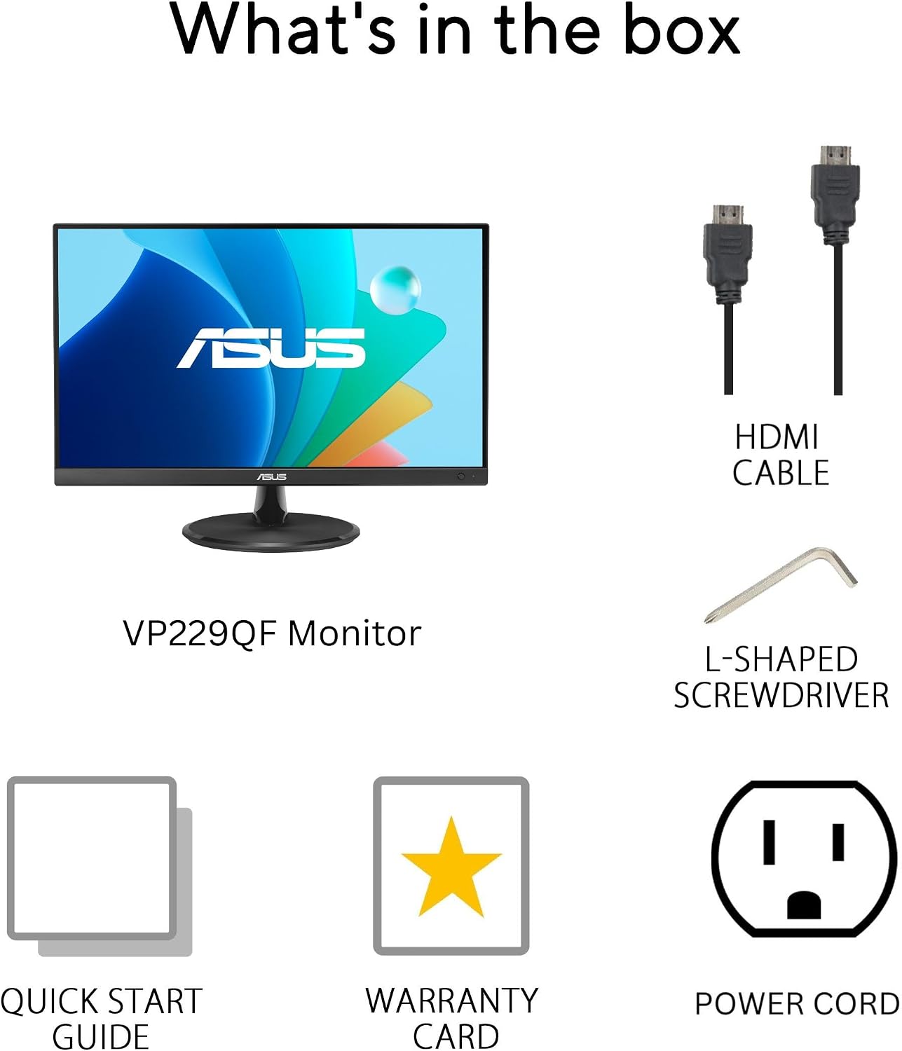 ASUS VP229Q 21.5' Monitor, 1080P Full HD, 75Hz, IPS, FreeSync/Adaptive-Sync, Eye Care, HDMI DisplayPort VGA, Frameless, VESA Wall Mountable Black