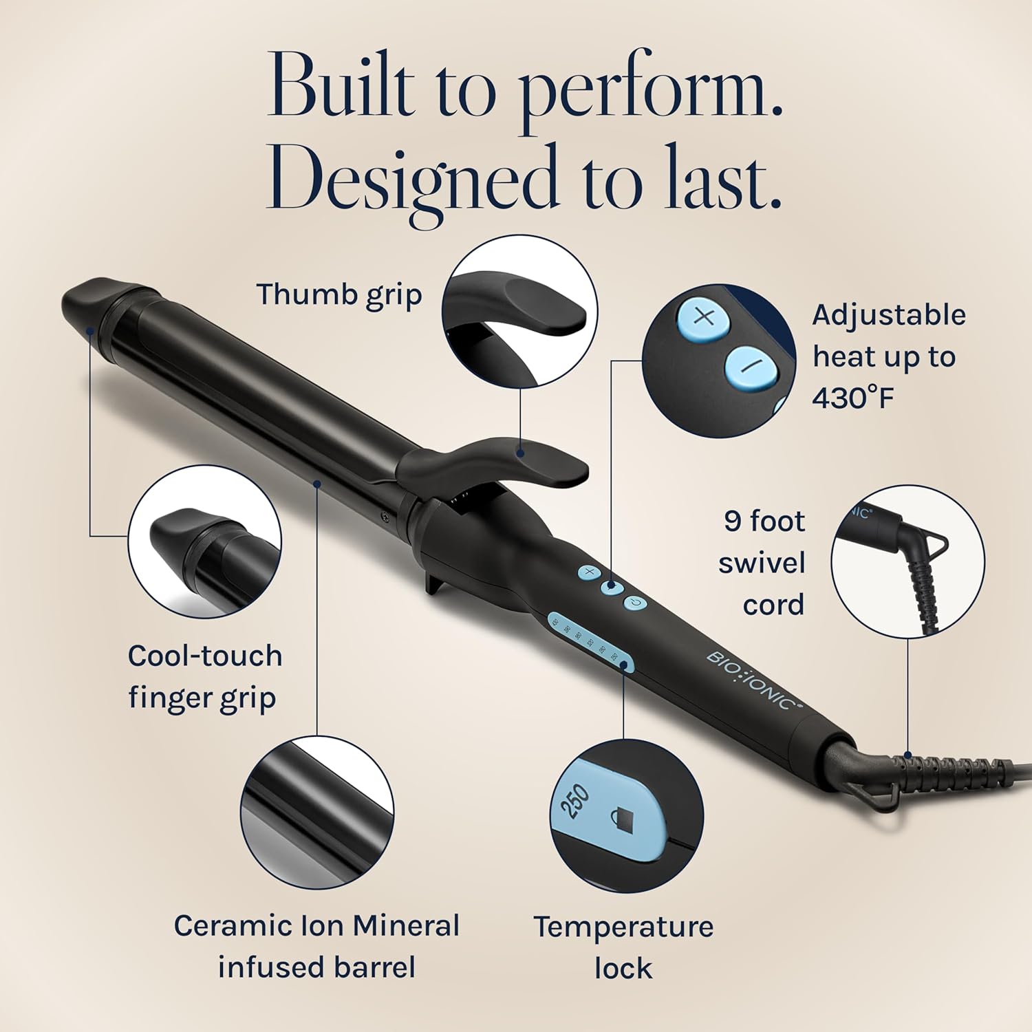 Bio Ionic Long Barrel Curling Iron with Moisture Heat Technology & NanoIonic MX Versatile Curling Wand - Multiple Barrel Sizes for Tight, Classic, Loose & Soft Curls