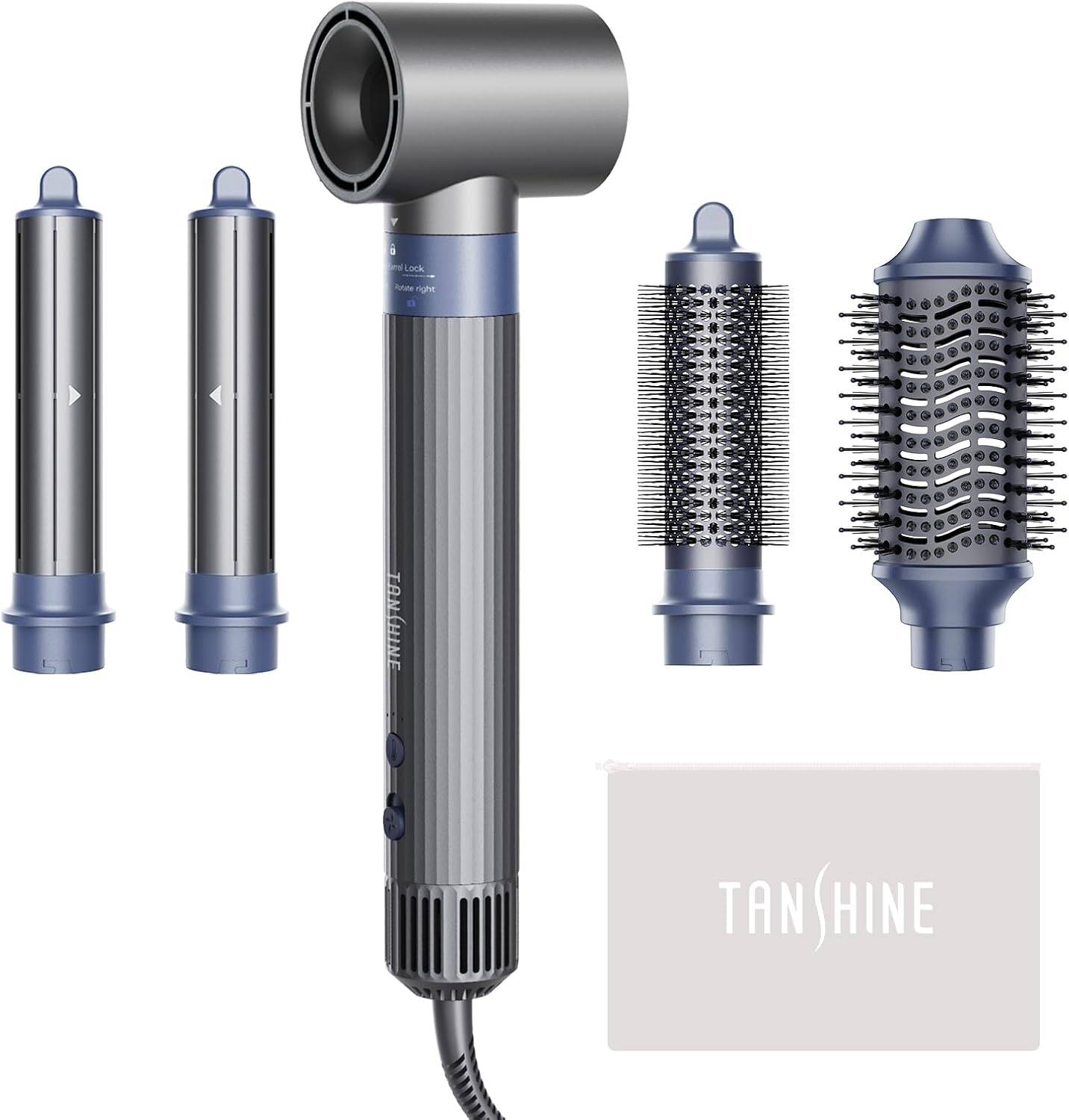TANSHINE Blow Dryer Brush Set,Hair Dryer Brush with 110,000 RPM High-Speed Negative Ionic Hair Dryer,5 in 1 Hot Air Styler, Blow Dryer for Fast Drying Curling Volumizing Straightening Styling