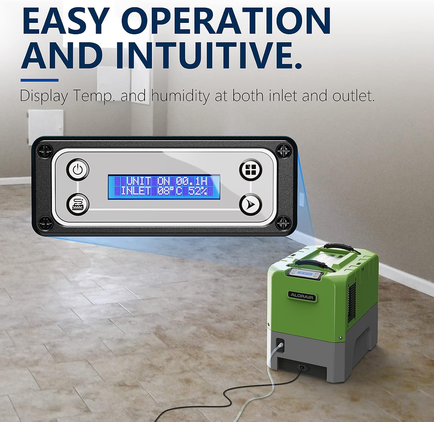 ALORAIR 180 PPD Commercial Dehumidifiers with Smart WiFi, Crawl Space Basement dehumidifier with Pump, Industry Water Damage Unit, Compact, Portable, Memory Starting, (Pack of 4) Green