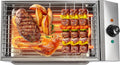 Electric Smokeless Indoor Grill - Electric Searing Grill with Adjustable Temperature Control to 572℉ Nonstick Indoor BBQ Rotisserie 1800W Portable Removable Stand Grill For Indoor Outdoor Camping